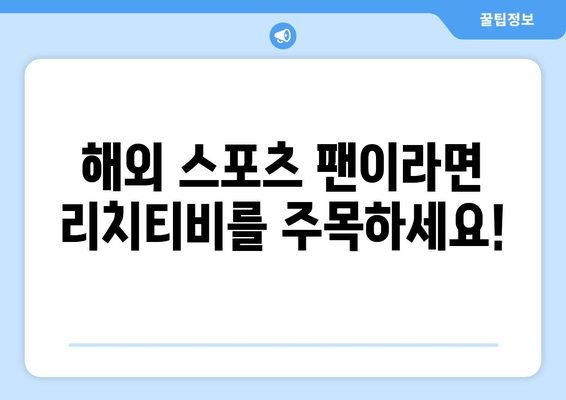 해외 스포츠 중계 다시 보기 리치티비