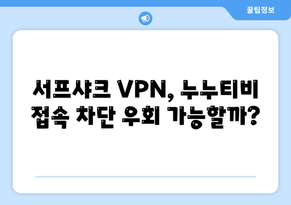 누누티비, 서프샤크(Surfshark) 안전 VPN 기능 소개