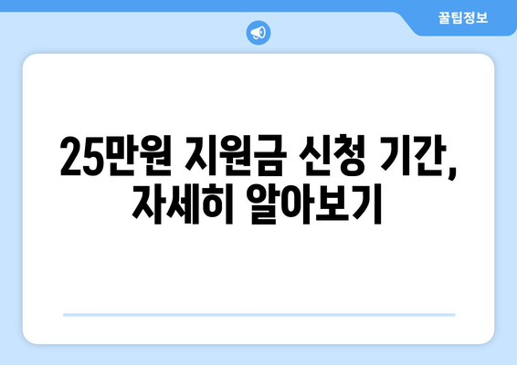 민생회복 지원금 25만원 신청 기간 확인