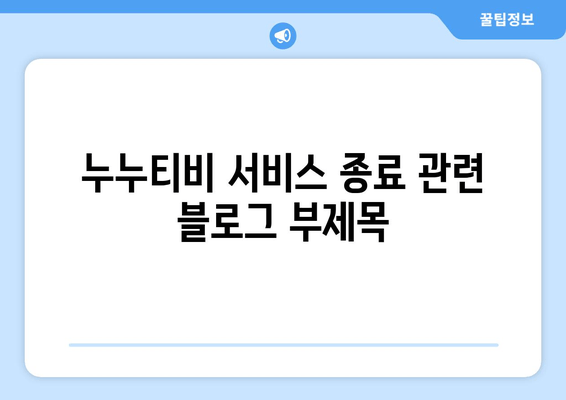 누누티비, 결국 서비스 종료