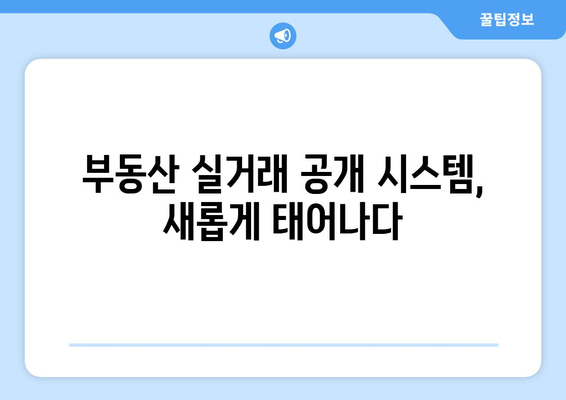 부동산 실거래 공개 시스템 리뉴얼