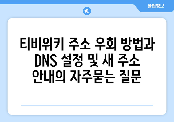 티비위키 주소 우회 방법과 DNS 설정 및 새 주소 안내