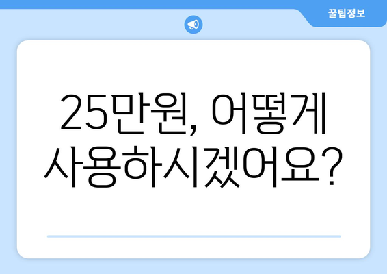 민생회복을 위한 25만 원 지원금 제정