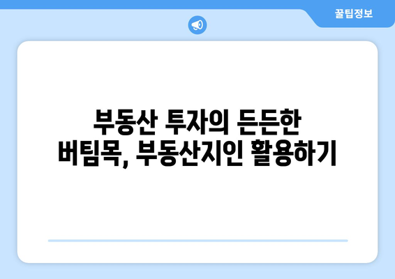 부동산 투자 안정화: 부동산지인 활용으로 흔들림 없는 투자