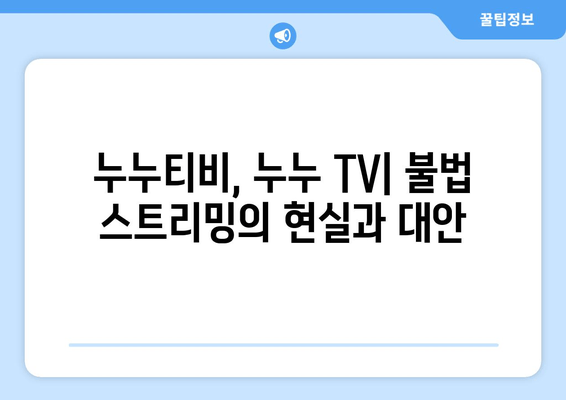 누누티비 및 누누 TV: 좋은 콘텐츠지만 불법