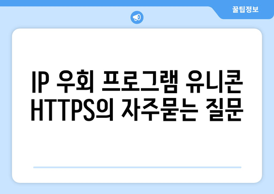 IP 우회 프로그램 유니콘 HTTPS