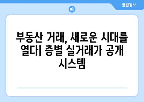 아파트 실거래가 층 단위까지 공개: 차세대 부동산 거래관리시스템