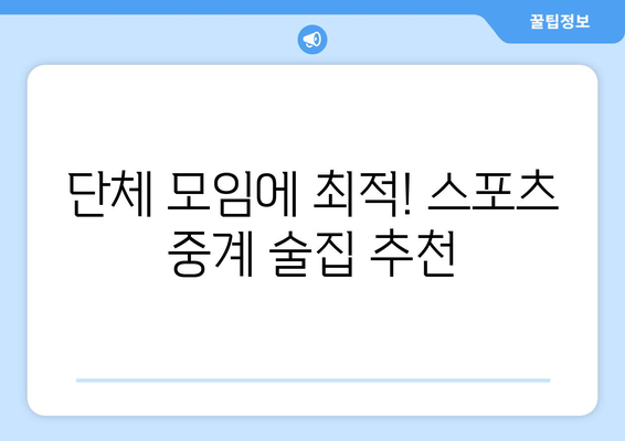 스포츠 중계를 볼 수 있는 합정단체모임 술집 제안