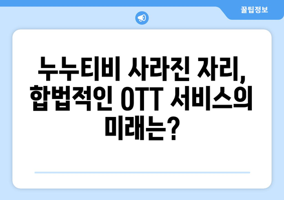 누누티비 OTT 전면 삭제: 불법 콘텐츠 공유의 과거와 현재