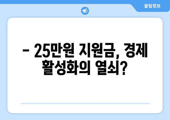 25만원 지원금 지급의 경기 부양 효과