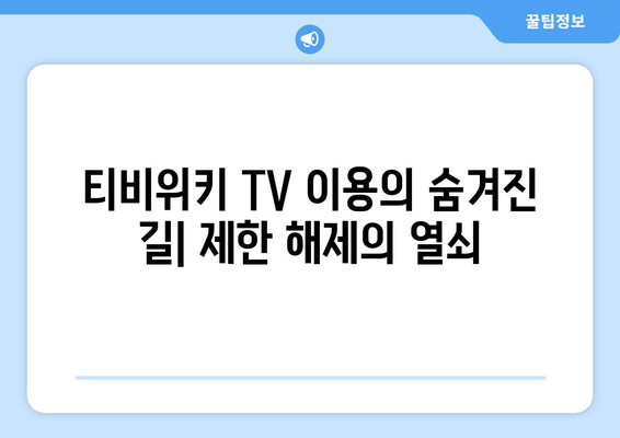 티비위키 TV 우회 방법 탐구