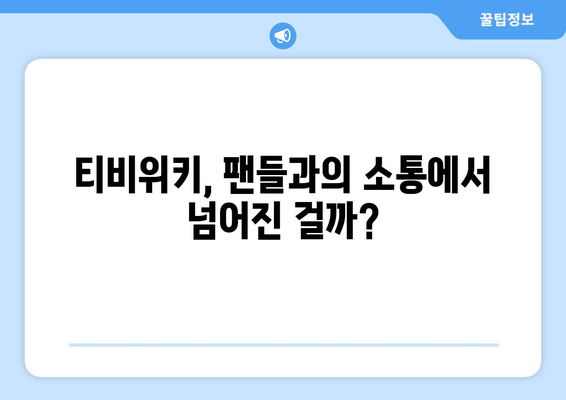 영상 스캔들과 티비위키: 팬들과 소통 논란