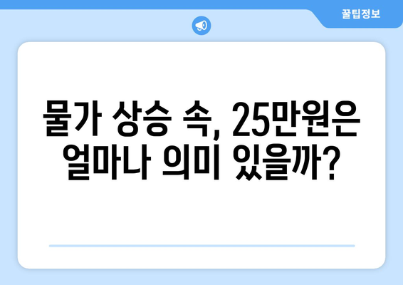 인플레이션 시대의 25만원 기본 소득