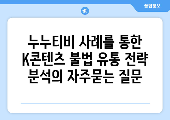 누누티비 사례를 통한 K콘텐츠 불법 유통 전략 분석