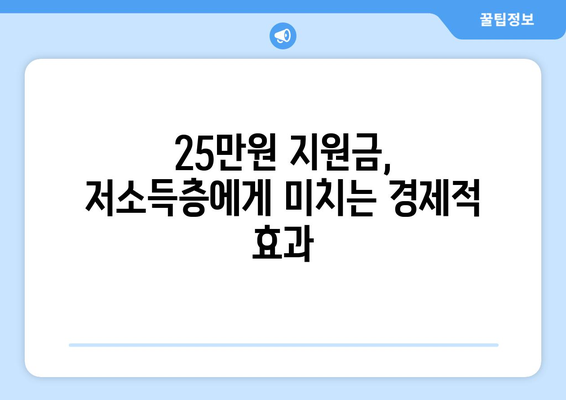 25만원 지원금과 관련된 경제적 영향 분석