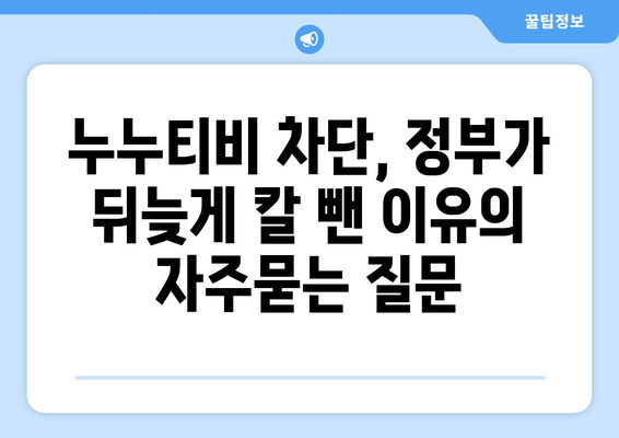 누누티비 차단, 정부가 뒤늦게 칼 뺀 이유