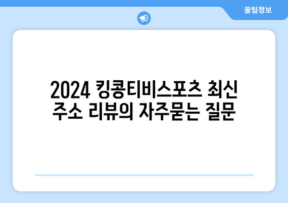 2024 킹콩티비스포츠 최신 주소 리뷰