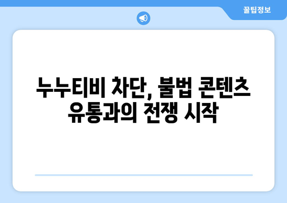 누누티비 재생 방지: 정부의 불법 정보 유통 차단 추진