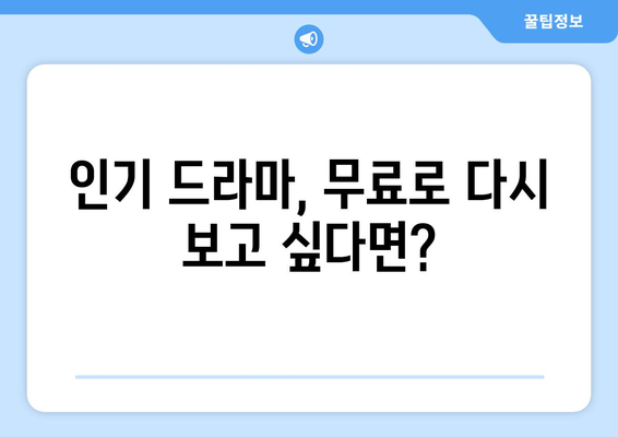 인기 드라마 무료다시보기 사이트 총집합