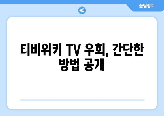 티비위키 TV 우회 방법 공개