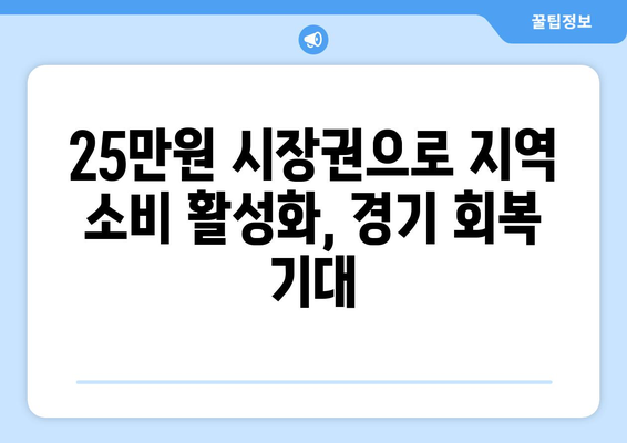 25만원 시장권 지원금으로 경제 활성화 추진