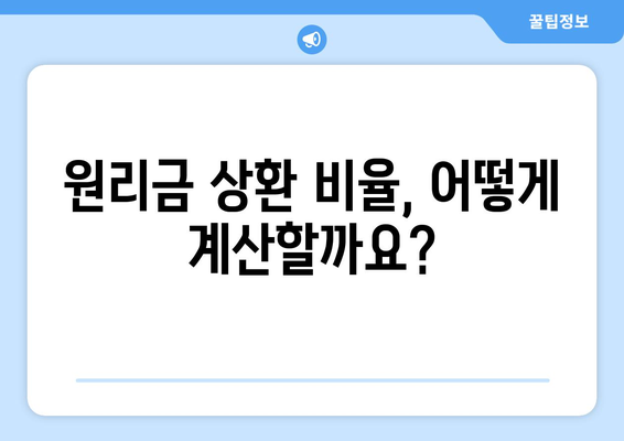 저당 만기일과 원리금 상환비율 알아보기