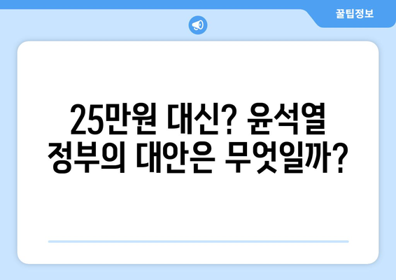 윤석열의 25만원 지급 반박, 민생 지원금 대안은?