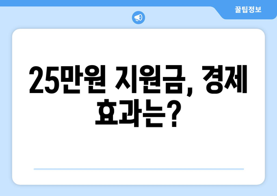 1인당 25만 원 지원금 지급으로 민생 회복