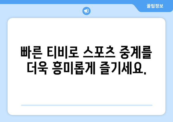 빠른 티비: 모든 스포츠를 한 곳에서 즐기기