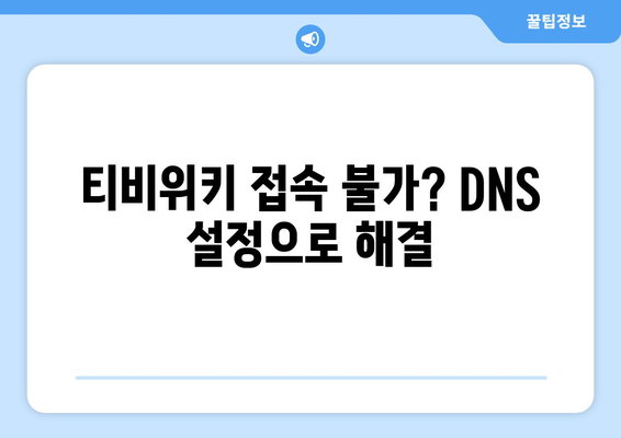 티비위키 우회 접속을 위한 DNS 설정 변경 방법