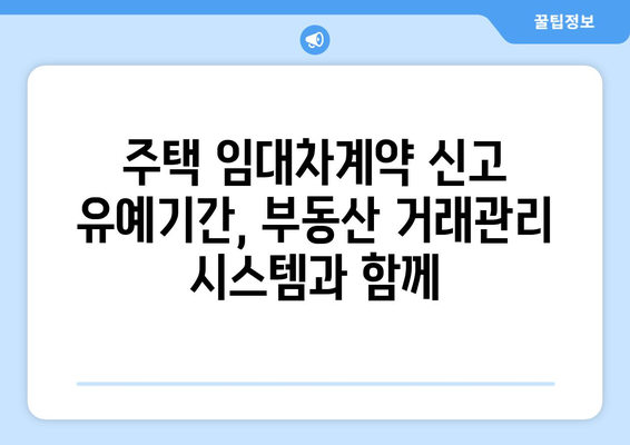 주택 임대차계약 신고 유예기간 연장: 부동산 거래관리 시스템 활용