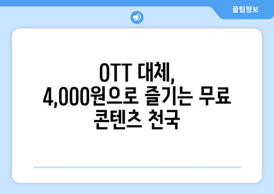 한 달에 4,000원으로 OTT를 대체할 수 있는 곳