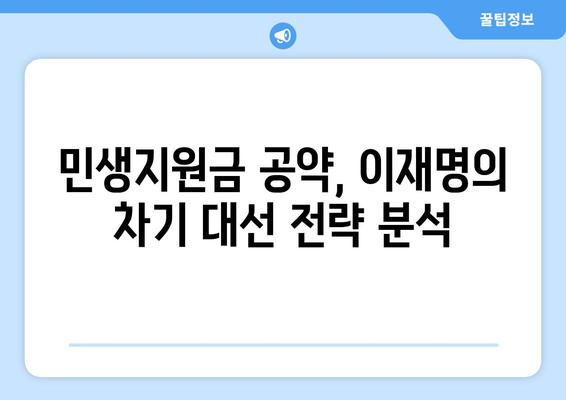 이재명, 차기 대선을 노린 민생지원금 공약