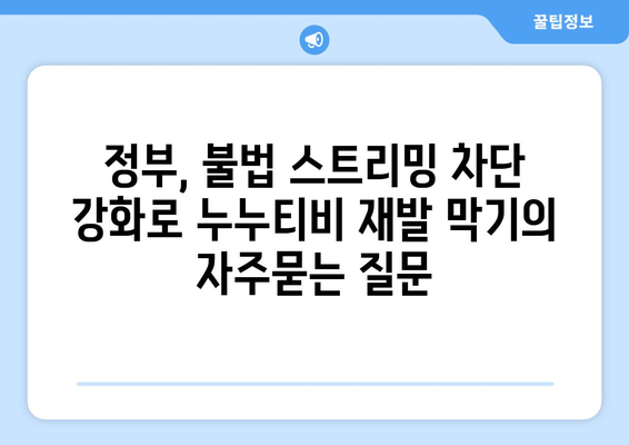 정부, 불법 스트리밍 차단 강화로 누누티비 재발 막기