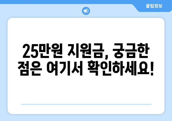 25만 원 민생 지원금: 전국민 신청 방법과 주의 사항