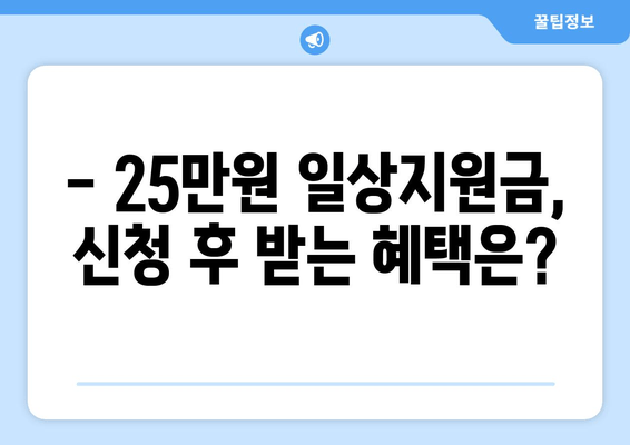 25만원 일상지원금 신청 안내