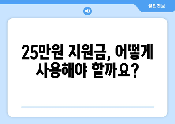 민생 회복 지원금 1인당 25만원