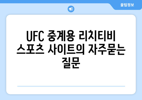 UFC 중계용 리치티비 스포츠 사이트