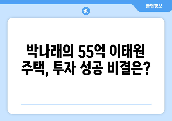 연예인 부동산 투자의 교훈: 박나래의 55억 이태원 주택 사례에서 배우는 핵심 포인트