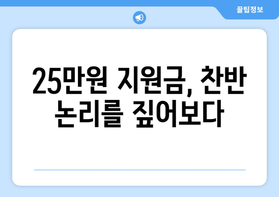 경제 이슈를 짚어보는 시간, 25만원 민생 지원금 논란