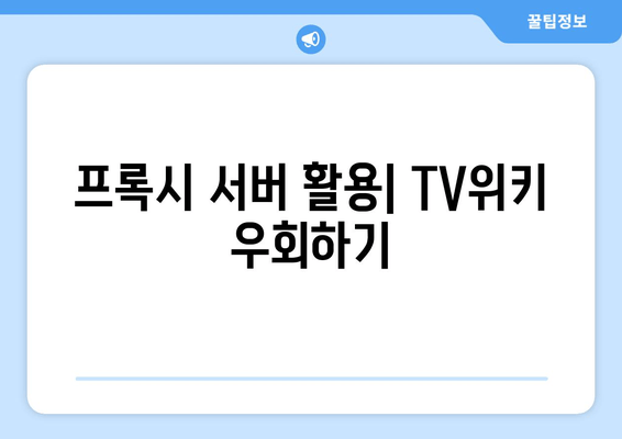 TV위키 주소 우회 및 접속 방법