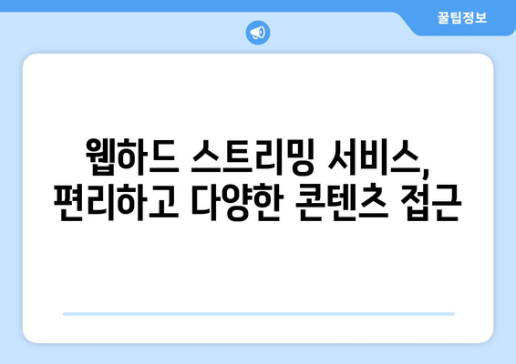 티비위키 대신 웹하드 스트리밍 서비스 활용