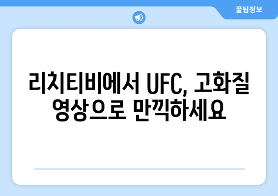 리치티비에서 UFC 스포츠 중계 즐기는 방법