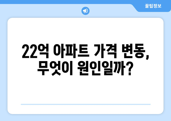 잠실 부동산 시장 급변: 22억 아파트의 6개월 간 가격 변동