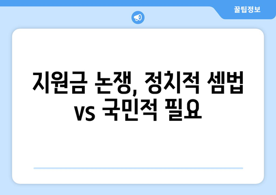 25만원 지원금: 정치적 갈등의 원천인가 국민 화합의 기반인가?