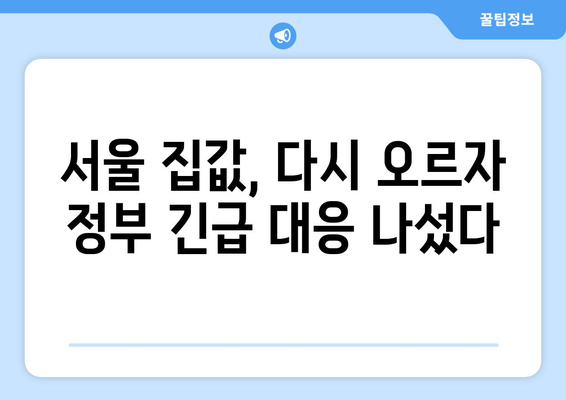 정부, 서울 집값 상승세에 신속 공급 정책 재확인