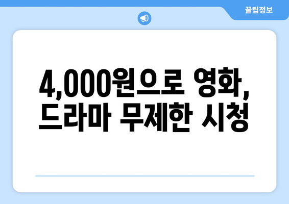 불법 OTT 스트리밍에 대한 대안: 4,000원으로 누리기