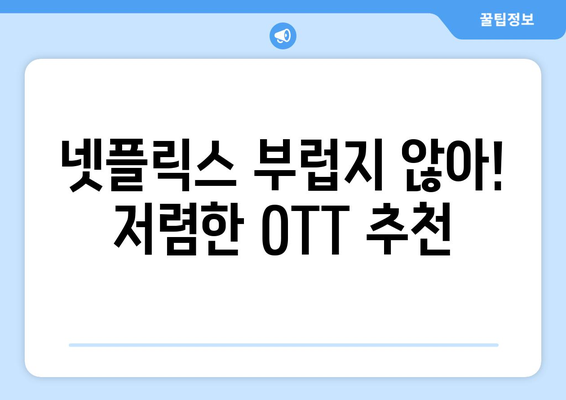 누누티비 대체: 한 달 4,000원으로 OTT 콘텐츠 즐기기