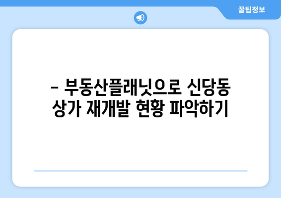 신당동 상가임장 재개발: 부동산플래닛으로 노후도 확인