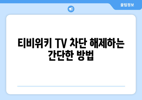 티비위키 TV에서 우회 방법